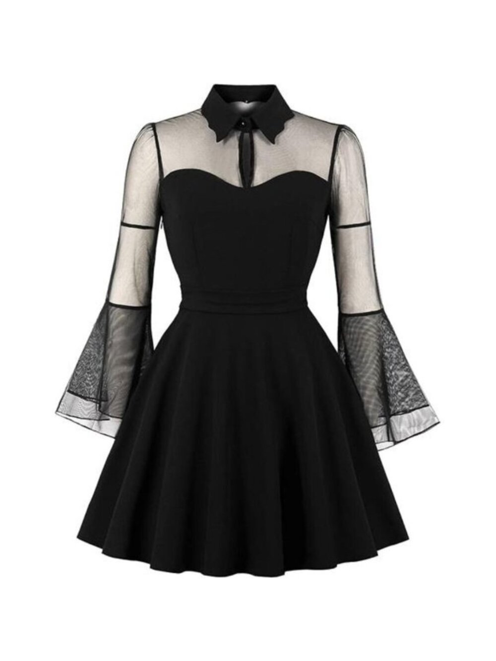 Women's Vintage Polka Dot 1950s Audrey Retro Rockabilly Dress Swing Dress, Black